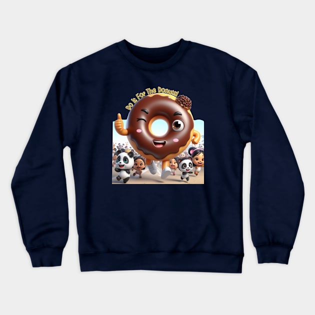 Running Donut Guy Crewneck Sweatshirt by PlayfulPandaDesigns